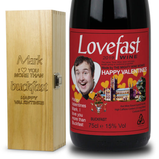 Personalised Valentines Buckfast Bottle & Box Gift Set