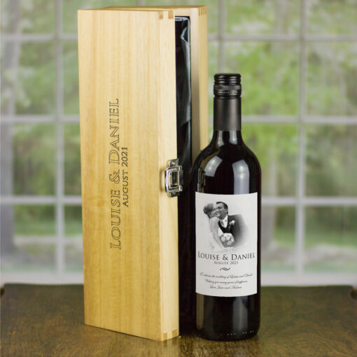 Personalised Wedding Wine & Engraved Luxury Wooden Gift