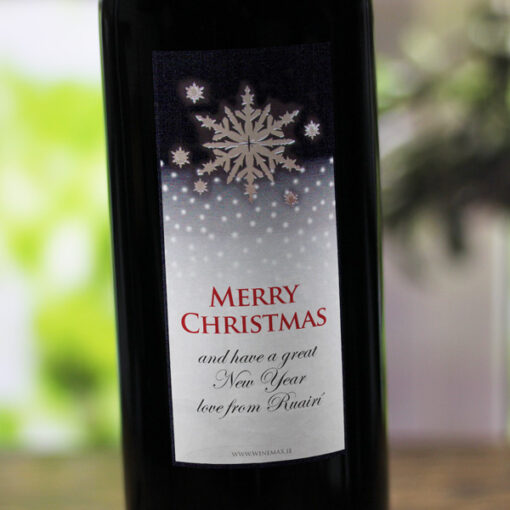 Crystal Personalised Christmas Labelled Wine