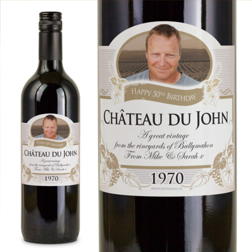 50th Birthday Present Gift Personalised Wine