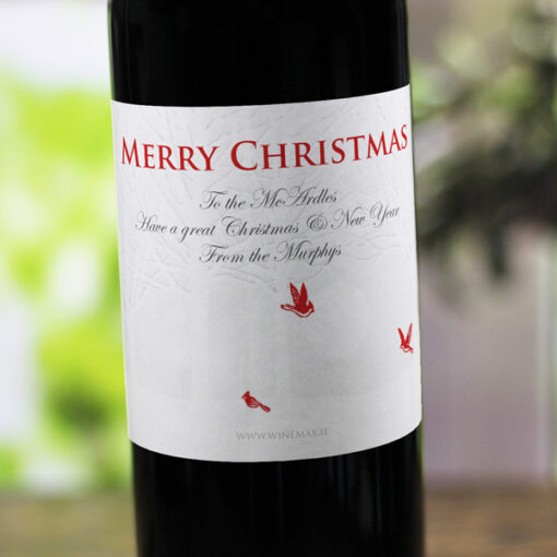 Silhouette Personalised Christmas Labelled Wine