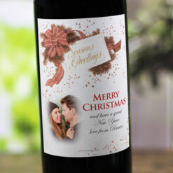 Bow and Pine Personalised Christmas Labelled Wine