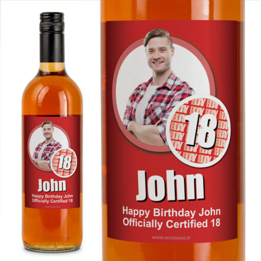 18 Cert Personalised Birthday Gift Labelled Wine